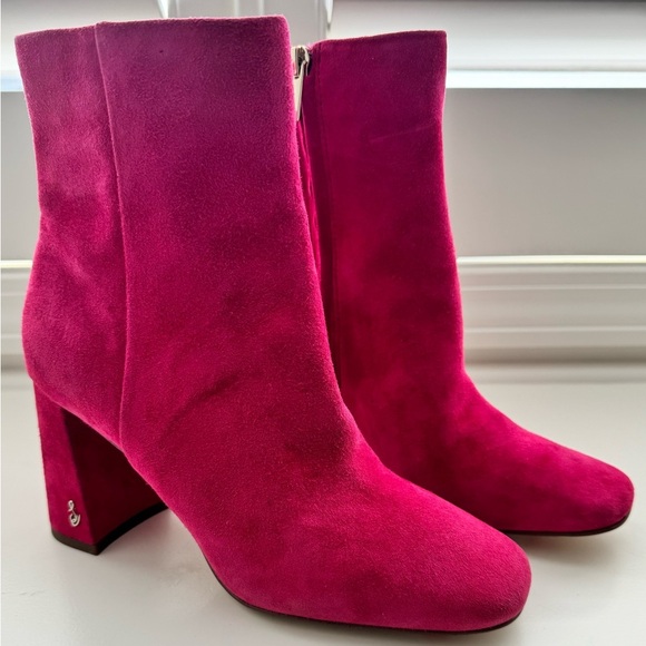 NEW Sam Edelman Suede CODIE ANKLE BOOTIE Size 6‎ In Color Magentaros $170 Retail - Picture 12 of 13